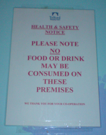 no food and drink