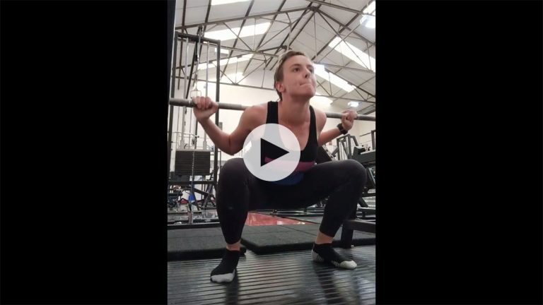 back squat with 40kg load at below parallel
